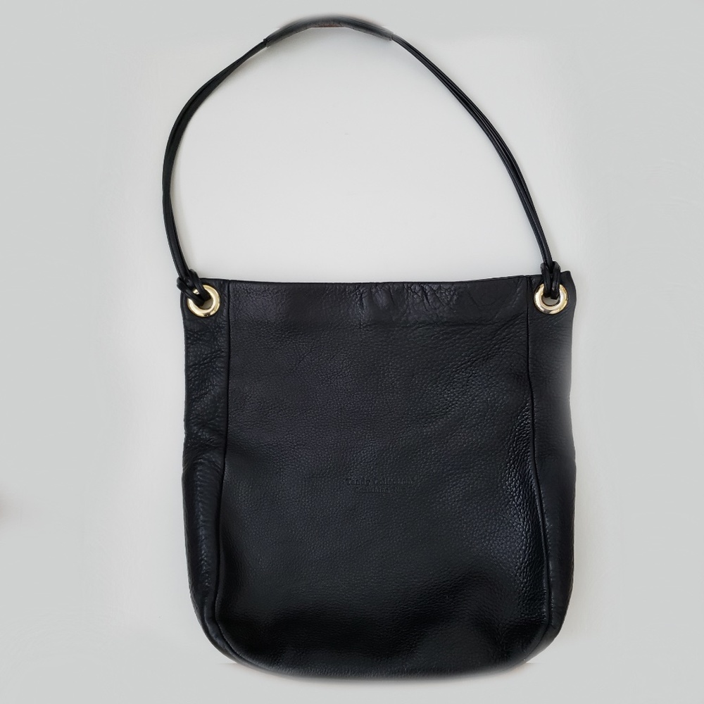 Black Pebbled Leather Shoulder Bag